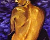 弗朗西斯 皮卡比亚 : Nude from Back on a Background of the Sea